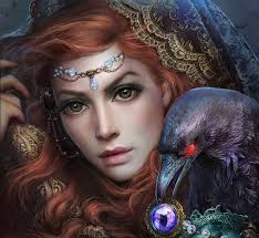 Halloween, pasari, black, crow, face, raven, natalie vladislavskaya,  luminos, HD wallpaper