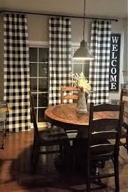 Black And White Farmhouse Kitchen Decor Black And White Buffalo Check Curtains Rod Pocket Options For Cotton And Blackout Lin Farmhouse Style Dining Room Farm House Living Room Dining Room Curtains
