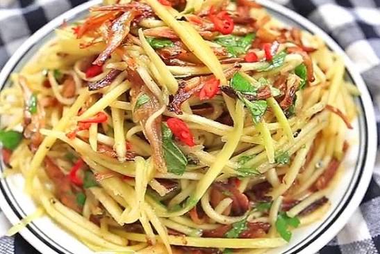 GỎI XOÀI CÁ CƠM CHUA NGỌT GIÒN GIÒN – Khô Cá Cơm Hải Châu