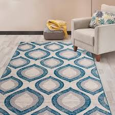 Trellis Cream Teal Blue Area Rug Modern Rugs And Decor Area Rugs Cheap Modern Rugs Blue Area Rug Decor