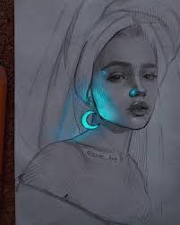 Drawing Portraits With A Flash Of Color Colorful Drawings Portrait Drawing Art Drawings