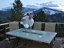 Led Concrete Patio Table With Built In Beverage Cooler Make Outdoor Patio Decor Diy Concrete Patio Diy Patio Table