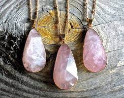 Raw Rose Quartz Necklace 14k Gold Rose Quartz Jewelry Large Rose Quartz Pendant Sterling Silver Healing Rose Quartz Necklaces Rose Crystal Quartznecklace Your