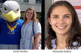 Congratulations to Emily Henline, senior, and Alexandra Ballow, junior, who  both earned academic recognitions this week that are among the highest in  the nation and the world. Emily was named a scholar