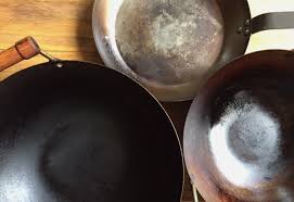 My Collection Of Carbon Steel Pans Some Are New Some Are Old All Have Great Nonstick Coatings That I Ve Built My Carbon S Carbon Steel Pan Carbon Steel Wok