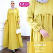 Baju Gamis Warna Kuning Lemon Ragam Muslim