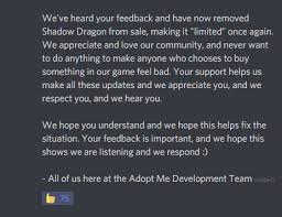 We did not find results for: Adopt Me On Twitter We Listened To Your Feedback And The Shadow Dragon Is No Longer For Sale Our Full Statement In Images