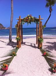 All Inclusive Bolongo Bay In St Thomas Beach Wedding Arch Bamboo Wedding Arch Tropical Beach Wedding