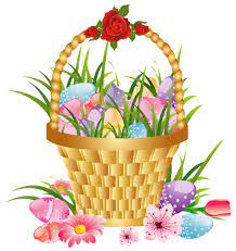 Easter Basket With Eggs And Flowers Png Picture Clipart Easter Graphics Happy Easter Pictures Inspiration Easter Backgrounds