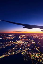 Aesthetic City Lights Airplane View Scenery