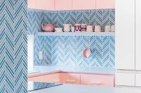 Modern pink and blue kitchen. 17 Kitchens That Go Bold With Pastels Dwell