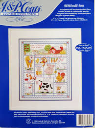 J P Coats Counted Cross Stitch Kit Old Mcdonalds Farm 23511 New Old Stock