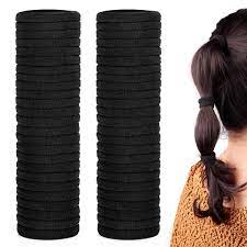 50 Pack Dreamlover Seamless Thick Cotton Hair Rubber Bands Elastic Durable Ponytail Holders Hair Black Hair Band Hair Rubber Bands Hair Accessories For Women