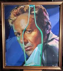 CONTEMPORARY ENGLISH SCHOOL Acrylic On Panel Portrait Painting. Signed. EUR  29,35