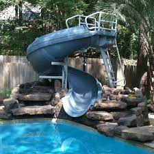 The vortex pool slide is available as open or closed flume with either a ladder or a spiral staircase. Vortex Half Tube Swimming Pool Waterslide With Ladder