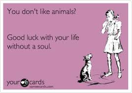 You Don T Like Animals Good Luck With Your Life Without A Soul Dont Trust People Ecards Funny Haha So True
