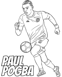 These soccer players are racing to kick the ball towards the goal. Paul Pogba Coloring Page With Football Players For Free