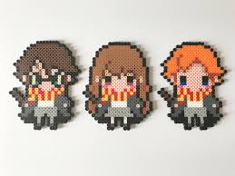 Harry Potter Hermione Granger Ron Weasley Harry Potter Perler Beads Perler Bead Art Diy Perler Beads