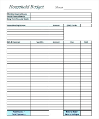 Budgeting Worksheets Excel Household Budget Template Printable Home ...