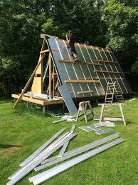 He is a musician, youtube creator, creative designer, artist, salvage expert, and a tiny house workshop the cool thing about this design is that it is fairly easy to build and you can make small changes to make it your own. Diy Modern A Frame Build Tips Process Photos Field Mag