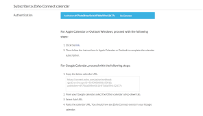 Zoho Connect Help Calendar Integration