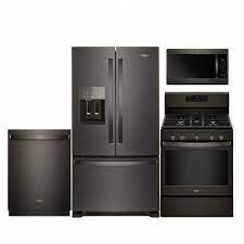 whirlpool 4 teiliges kuchengeratepaket mit gasherd schwarzer edelstahl kitchen appliance packages kitchen appliances whirlpool kitchen appliances