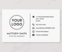 Custom Logo Modern Minimalist Social Media Icons Business Card Zazzle Com Social Media Icons Professional Business Card Design Modern Logo