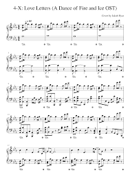 Play new levels for free: 4 X Love Letters A Dance Of Fire And Ice Ost Sheet Music For Piano Solo Download And Print In Pdf Or Midi Free Sheet Music For 4 X Love Letters A Dance