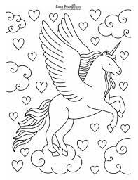 15 a girl hugging a unicorn on a rainbow. Unicorn Coloring Pages 50 Printable Sheets Easy Peasy And Fun