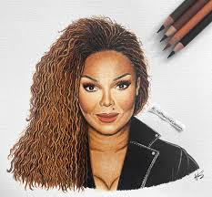 My drawing of @janetjackson 🖤 Janet is an icon and I wanted to capture her  without using a reference that was known but still a Janet vibe. The  classic black jacket is