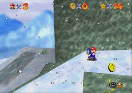 When you reach the end, perform a double jump to get high enough to reach the platform above. Cool Cool Mountain Stars Super Mario 64 Walkthrough