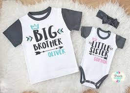 Cute big brother, big sister, little brother, little sister sibling announcement t shirts for kids. Big Brother Little Sister Shirts Big Brother Shirt Little Etsy