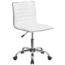 Office star products titanium finish visitors chair with progrid® back and straight legs. Flash Furniture Low Back Armless White Ribbed Designer Swivel Task Chair Ds512bwh The Home Depot