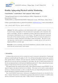 Particular attention must be paid . Pdf Healthy Aging Using Physical Activity Monitoring