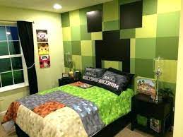 Minecraft green blocks bed in a bag kids bedding set w/ reversible comforter. Guest Bedroom Ideas Minecraft Novocom Top