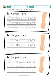 Gambar tema oleh michael elkan. Latihan Surih Dan Tulis Ayat Mudah Tema Anggota Badan Kitpramenulis