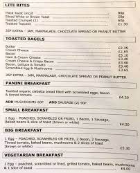 Bacon is close to perfect. Menu At The Coffee House And Kitchen Salford 212 Monton Rd