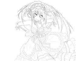 Tokisaki Kurumi Lineart By Belitarova Cute Coloring Pages Kurumi Tokisaki Colorful Drawings