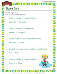 Which is the only continent where spiders don't exist? Biome Quiz Worksheet Science Printable For Grade 4 Sod