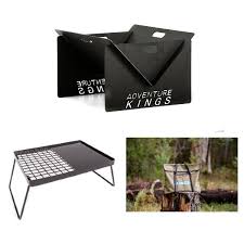 This trio of portable fire pits is a very light way to give you the ambiance of an open fire without the large size. Kings Portable Steel Fire Pit Essential Bbq Plate Portable Fire Pit Bag 4wd Supacentre