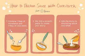 Cornstarch mixed with 1 tbsp. Thicken A Sauce With Cornstarch