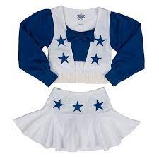 Dallas Cowboys Girls Deluxe Cheer Uniform Girls Kids Cowboys Catalog Dallas Dallas Cowboys Cheerleader Costume Cheerleader Girl Dallas Cowboys Outfits