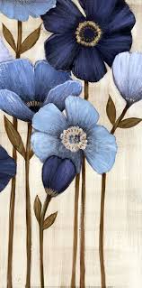 Fleurs Bleues Ii Maja Flores Pintadas Pinturas Cuadro De Flores