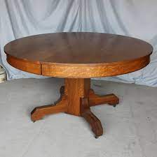 Ships from and sold by great lakes market place. Bargain John S Antiques Antique Arts Crafts Mission 54 Round Oak Dining Table With 5 Original Leaves Bargain John S Antiques