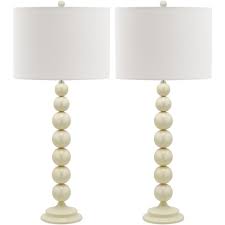 As much a modern art piece as it is a source of light, this 8 table lamp makes a statement as it boosts the brightness in your space. Safavieh Jenna 31 In White Stacked Ball Table Lamp With Off White Shade Set Of 2 Lit4090a Set2 The Home Depot