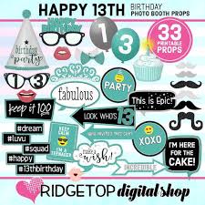 13th Birthday Photo Booth Props Free Printable Pin On Party