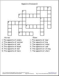 Crossword Opposites Abcteach Crossword Puzzles Crossword Writing Forms
