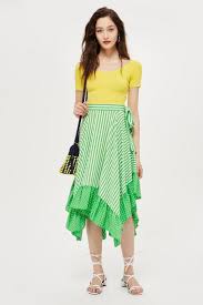 Spot And Striped Ruffle Midi Skirt Topshop Midi Skirt Skirts High Waisted Skirt