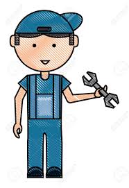 Animaciones de mecanicos en la categoría de profesiones. Hombre Mecanico De Dibujos Animados De Pie Y Sosteniendo Una Herramienta Llave Sobre Fondo Blanco Ilustracion De Vector De Diseno Colorido Ilustraciones Vectoriales Clip Art Vectorizado Libre De Derechos Image 92364126