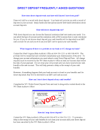 Direct Deposit Form - West Virginia Free Download